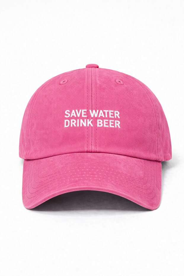 ''Save Water Drink Beer'' Embroidered Washable Cap /''Save Water Drink Beer'' Embroidered Washed Cap