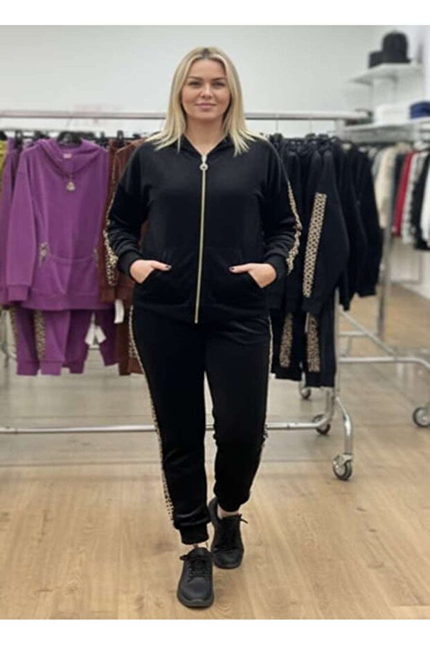 Trening damă catifea Leopard - 1