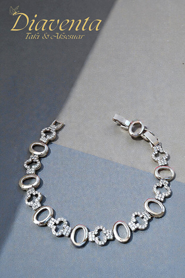 Xuping Bracelet with Zircon Stone Oval Model Silver Color Xuping Bracelet Does Not Tarnish/17+2Cm