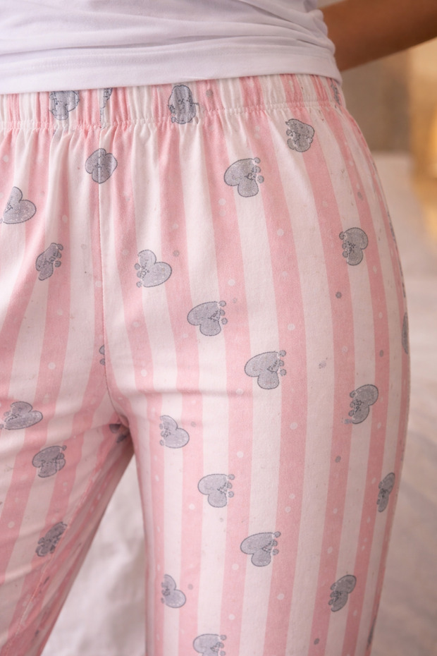 %100 Pamuk Örme Kadın Pijama Altı - 4