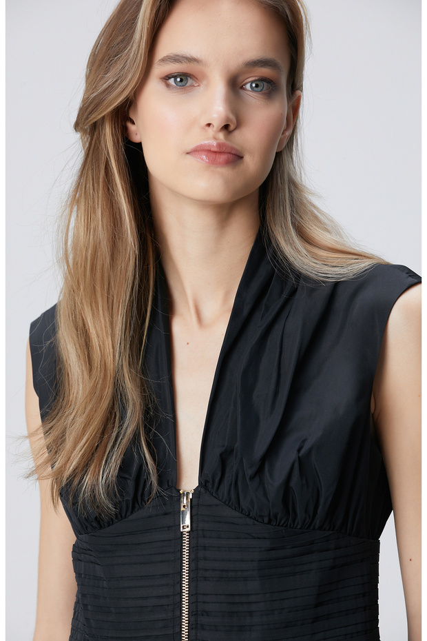 Siyah Midi Elbise - 2