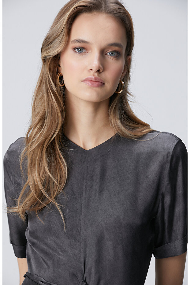 Füme Viskon Elbise - 2