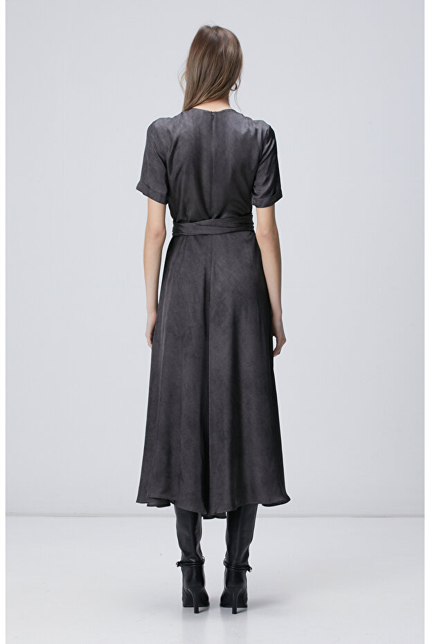 Füme Viskon Elbise - 5