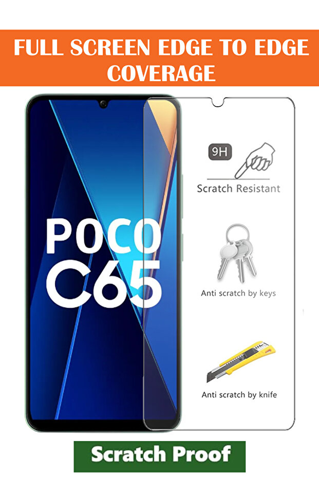 واقي شاشة زجاجي مقوى لهاتف POCO C65 - 2