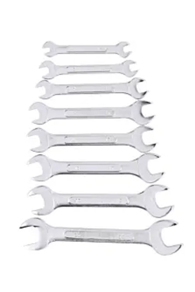 Set de 8 chei fixe Simple, argintii