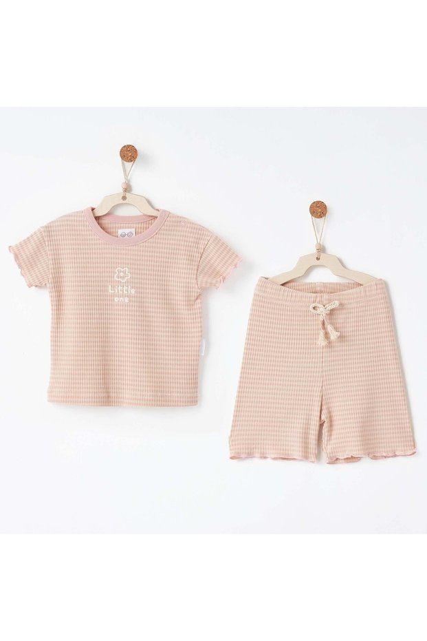 Ac26674 Bamboo Striped 2-Piece Set Pink