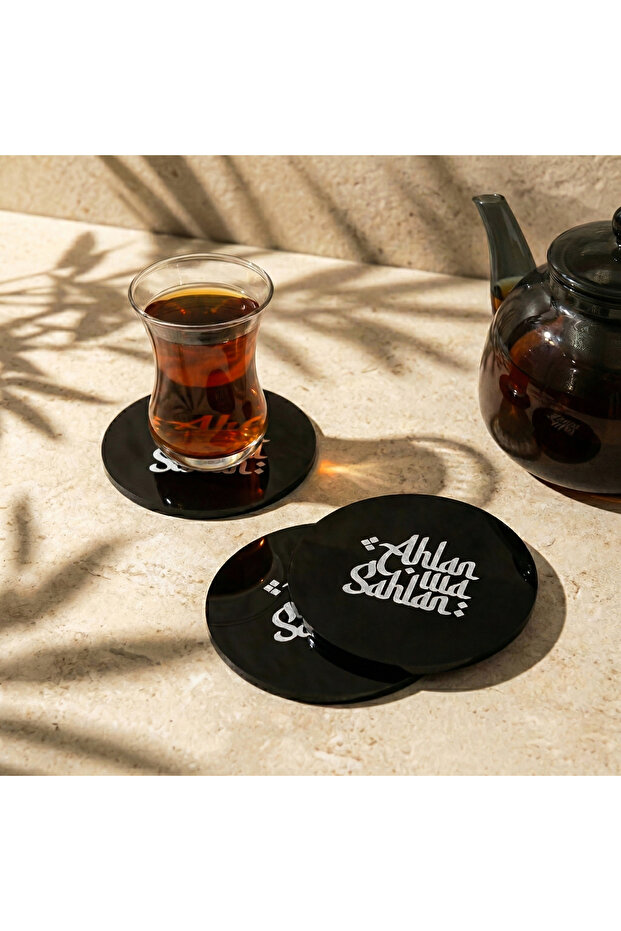 Set of 6 Ehlen and Sehlen Latin Acrylic Coasters - Modern Table Decoration