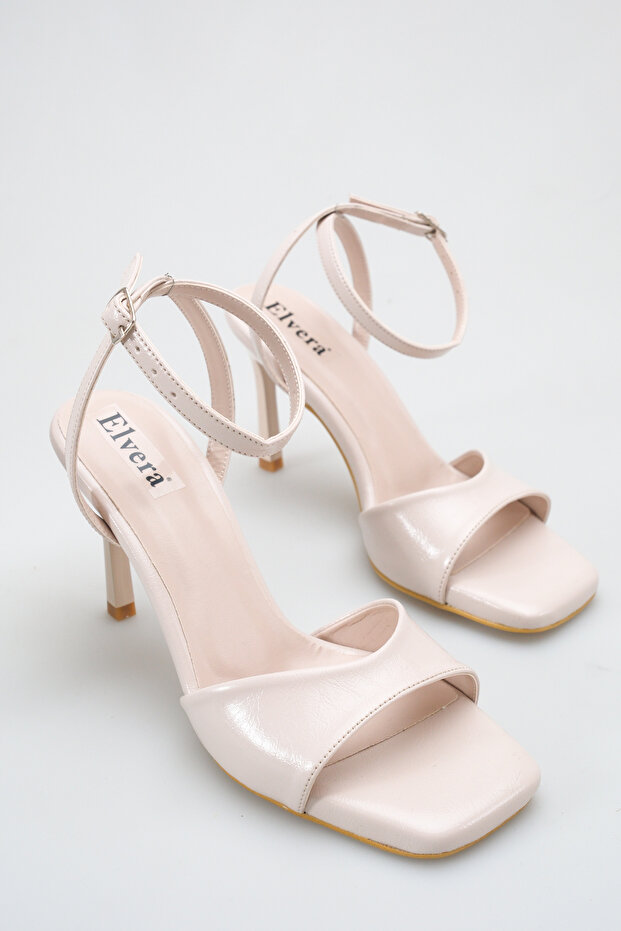 Women's Ten Yanki High Heeled Single Strap Blunt Toe Ankle Strap Stylish Sandals