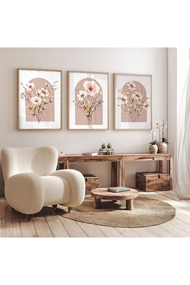 3 Piece Wooden Framed Living Room Hall Kitchen Table Set Set3502