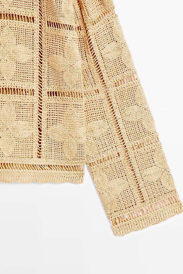 Ajurlu kroşe ceket - 3