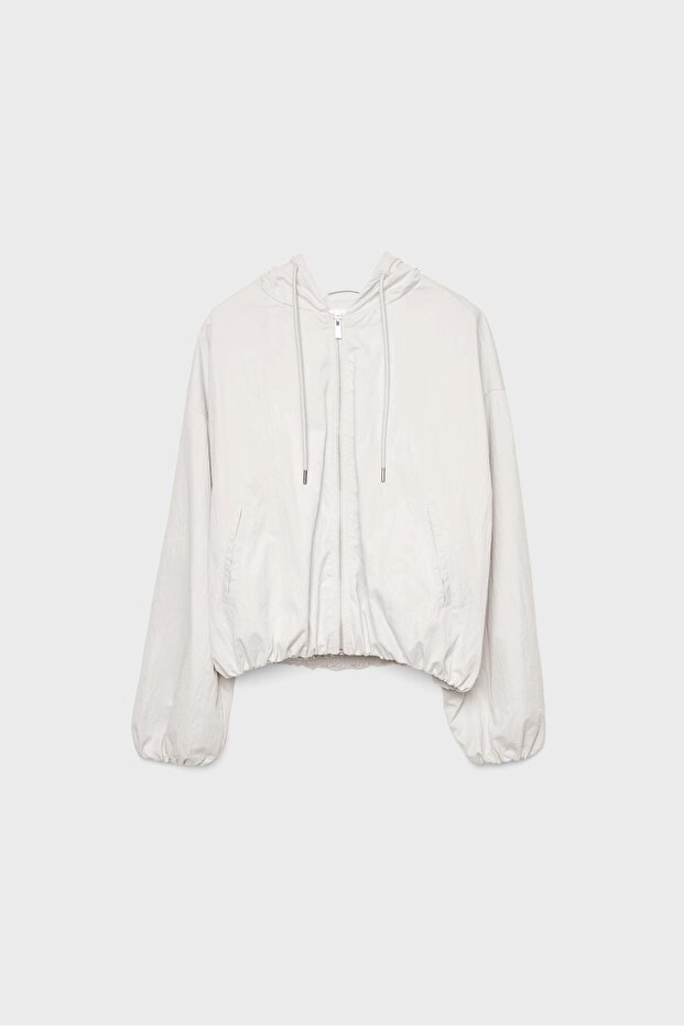 Basic naylon kapüşonlu ceket - 6