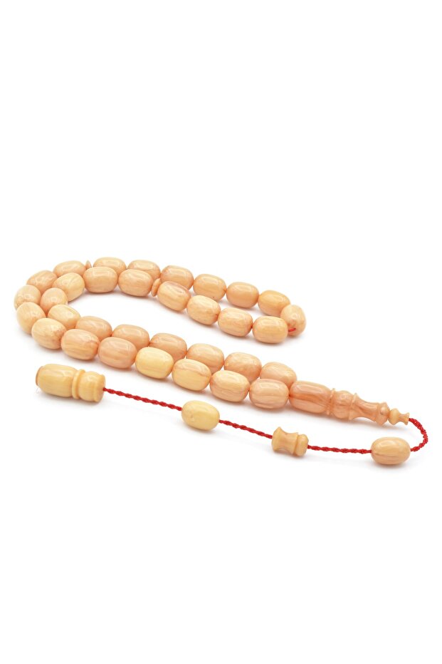 Handcrafted Systematic Capsule Cut Hareli White Catalin Prayer Beads