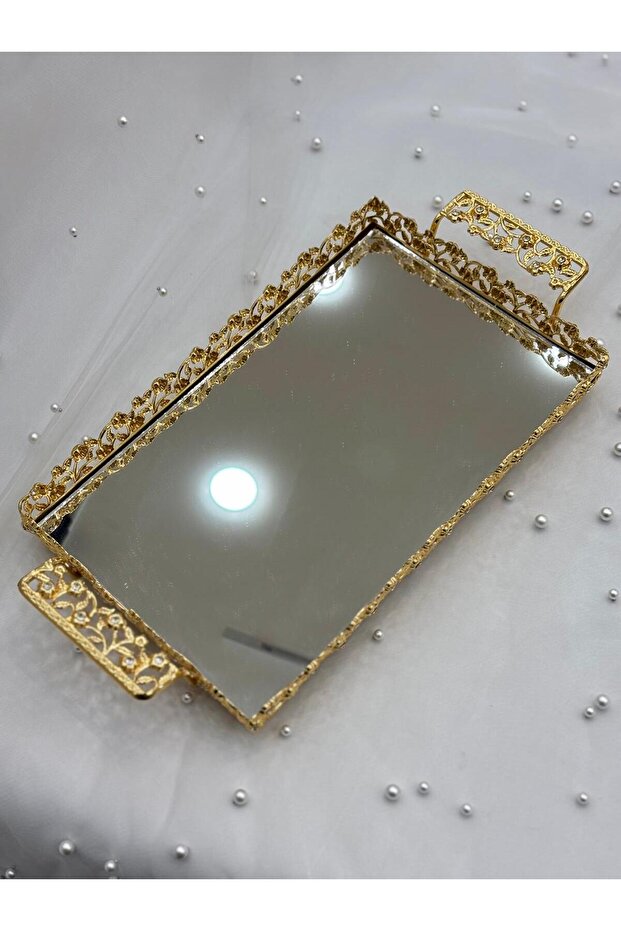 Gold Rectangular Presentation Tray - 1