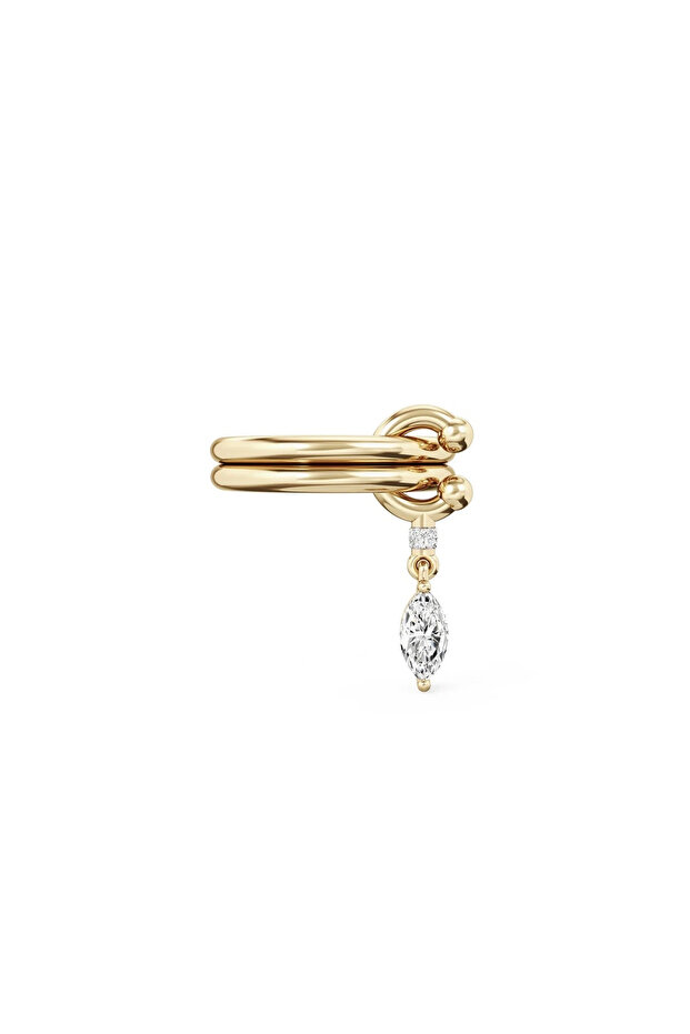 Marquise stone double ring