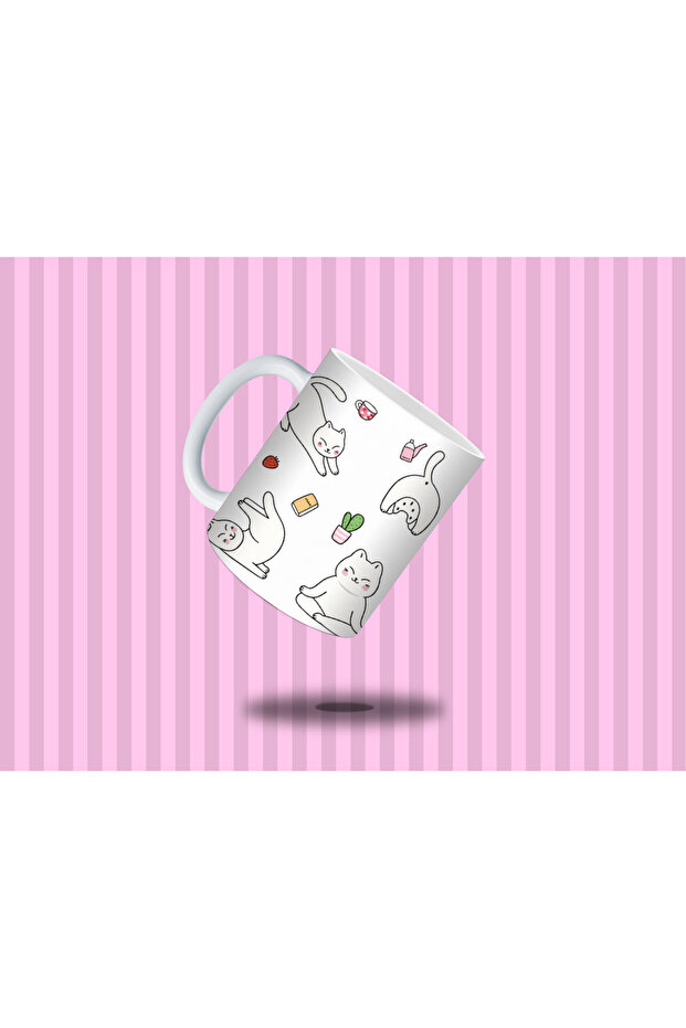 Cute Patterned Mug 330 ml | Minimal Drawing & Fun Design - 7