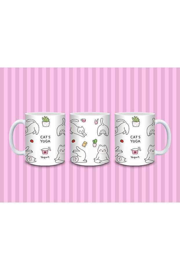 Cute Patterned Mug 330 ml | Minimal Drawing & Fun Design - 6