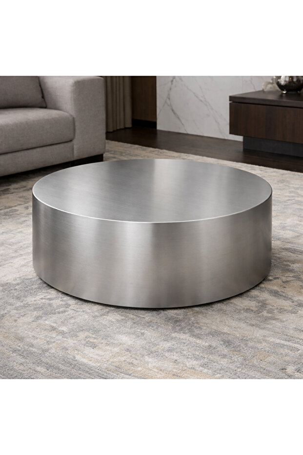 paslanmaz orta sehpa 85 cm çap - 5