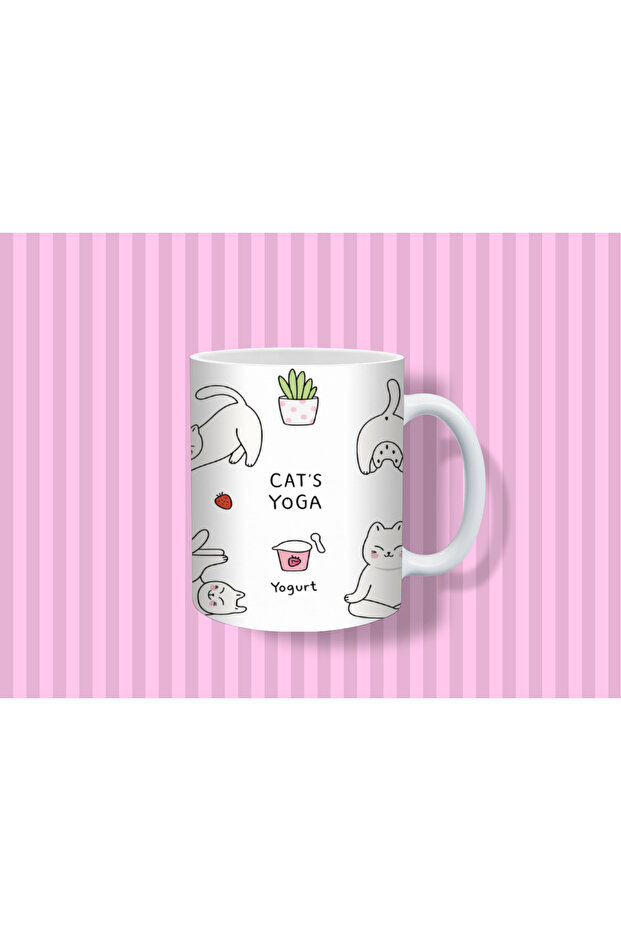 Cute Patterned Mug 330 ml | Minimal Drawing & Fun Design - 4