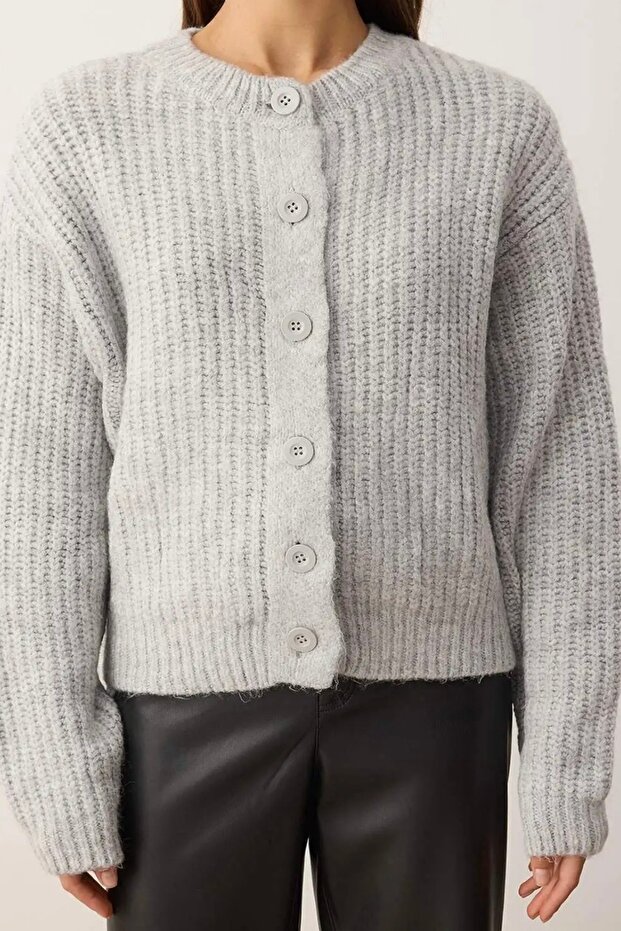 Basic Soft Textured Knitwear Cardigan Aw25Hi0076