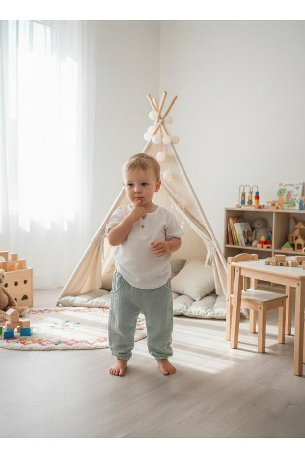 Baby Green Theme Muslin Baby Pants 65031