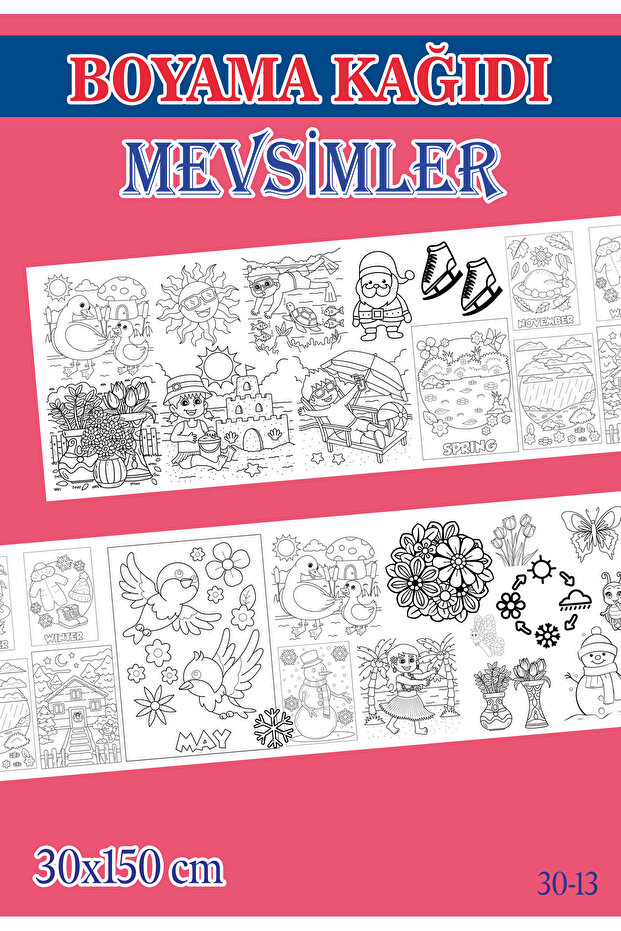 1.5 m Seasons Theme Children's Activity Giant Coloring Paper