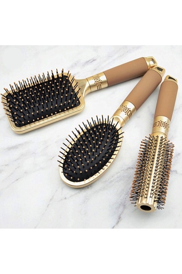 3-Piece Large Detangling Hair Brush Comb Set - Air Pressure - Bridal Dowry Set