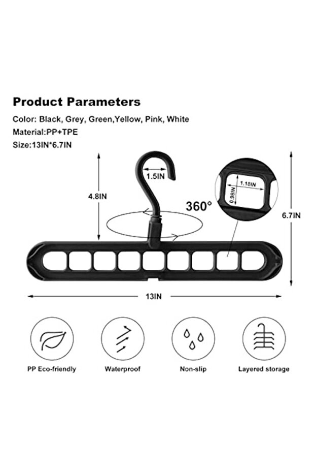 Set de 5 umerașe multifuncționale pentru dulap - 2
