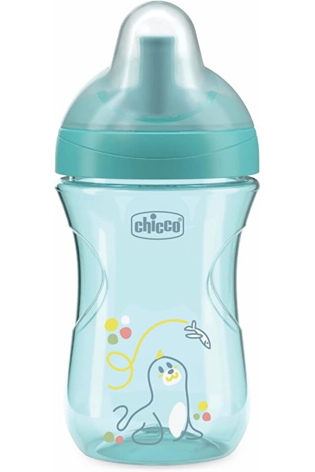 Advanced Cup 266 ml Non-Drip Plastic Cup with Straw, Ergonomic Spout and Valve, BPA Free, Blu