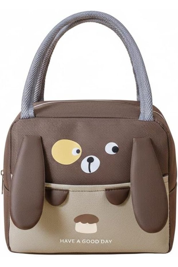 Cute Happy Lunch Bags Small Cooler Bag Leak Proof Lunch Tote Hand bag Aluminum Foil And Water Proof