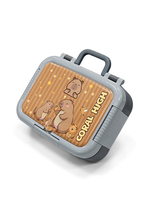 Kids Kapibara Patterned Stainless Steel Lunch Box 39289
