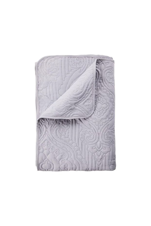 Quilted bedspread, 200 x 220 cm, Light gray, Polyester