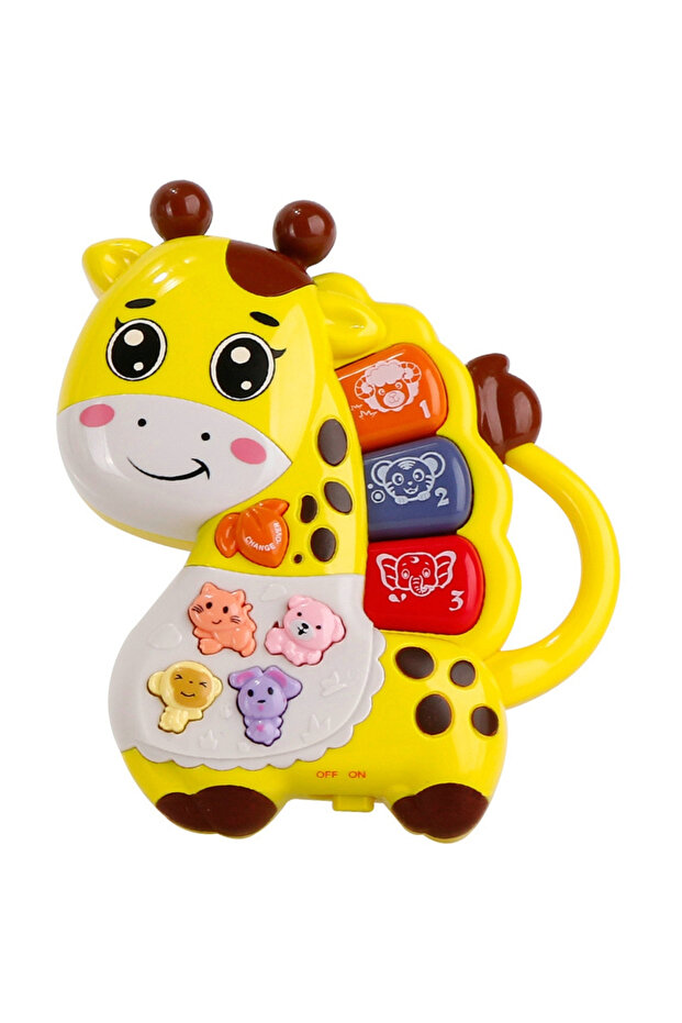 -Baby Musical Giraffe Toy for Early Learning - Green/Yellow