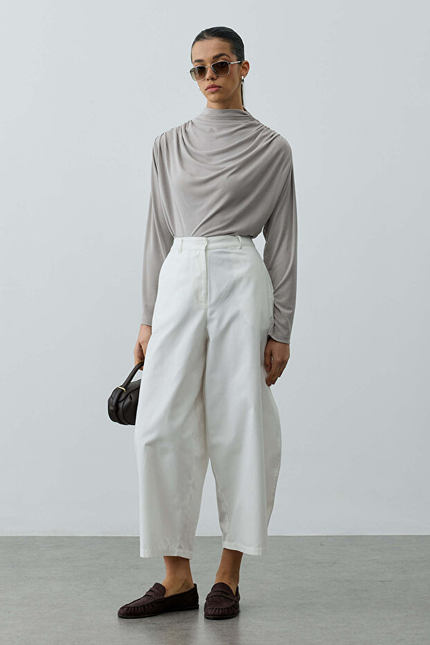 Canvas Balloon Trousers Ecru