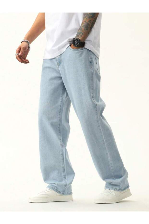 Men's Ice Blue Baggy Trousers