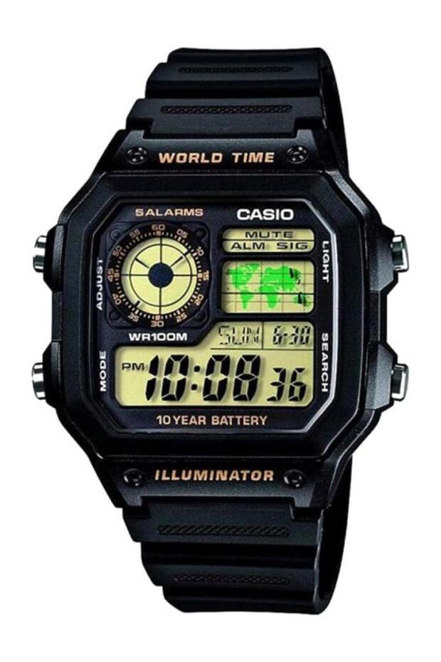 Men's Youth Digital Watch AE-1200WH-1BVDF - 45 mm - Black