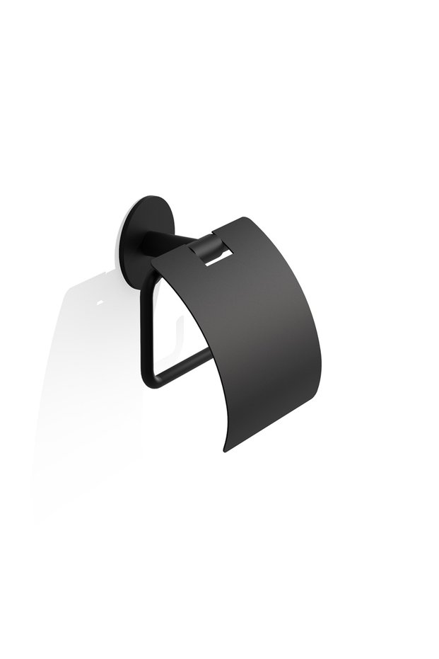 Basic Sk Toilet Paper Holder, Adhesive - Matte Black