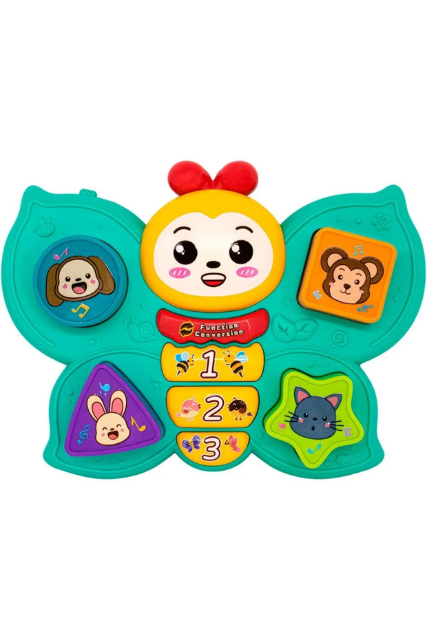 -Baby Musical Butterfly Toy with Lights & Learning - Yellow