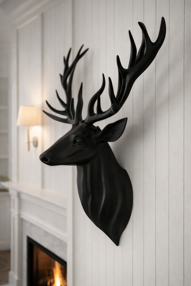 Modern Siyah Geyik Duvar Dekoru - 3