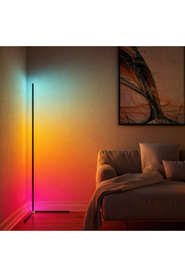 مصباح زاوية أرضي ذكي بتقنية LED - تحكم عبر التطبيق وتفاعل صوتي - 8