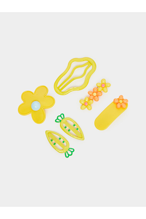 Pack of 5 - Girls Yellow Hair Clips