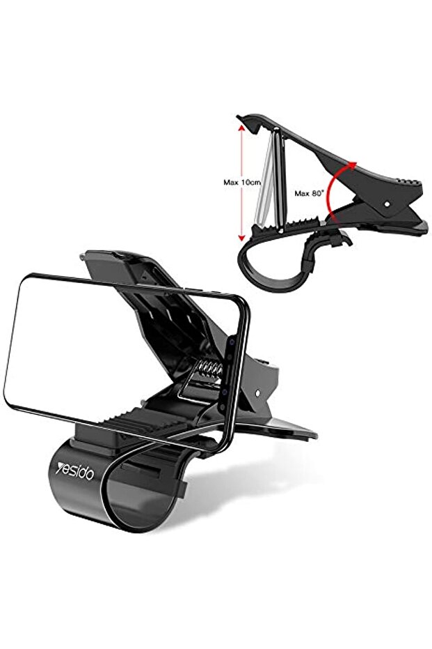 Wtech C65 Dashboard Car Phone Holder Abs Clip Mobile Stand Gps Adjustable View Angle Mount Fo