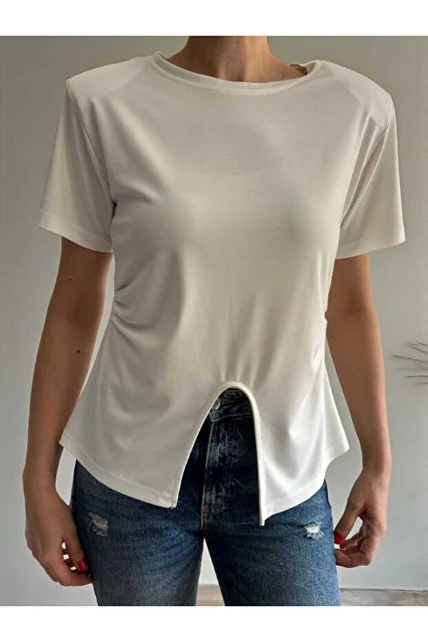 Vatkalı Yan Pilise Detay Basic Bluz - 1