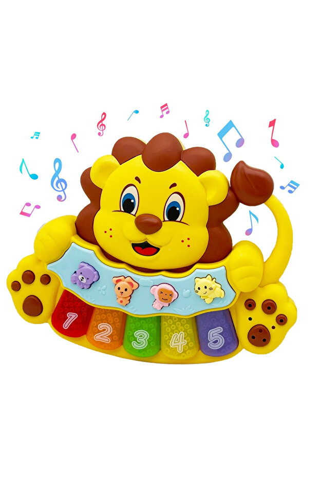 -Baby Musical Piano Toy for Kids Educational Light Interactive Fun - Yellow