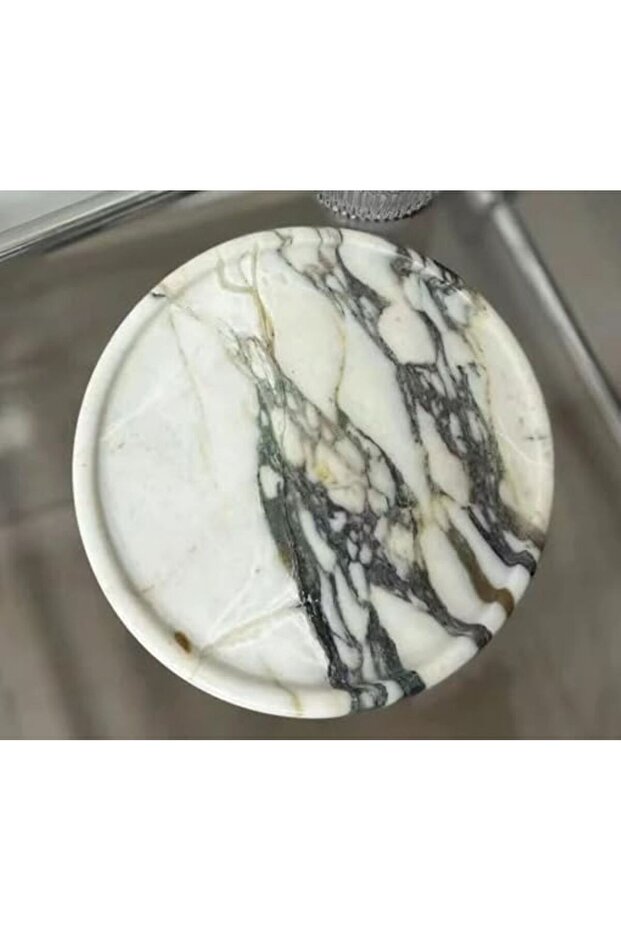 Calacatta Viola Solid Marble Tray 15x2cm Dia - 1
