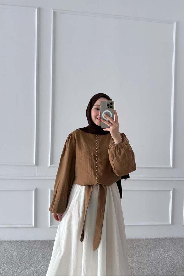 Buttoned Blouse Taba - 2