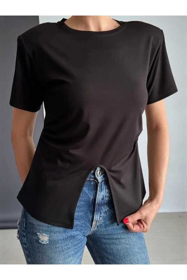 Vatkalı Yan Pilise Detay Basic Bluz - 2