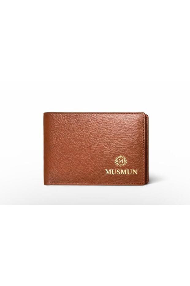 Premium Pure Leather Everyday Wallet for Men – Brown Bi-Fold Slim Wallet with ID Window