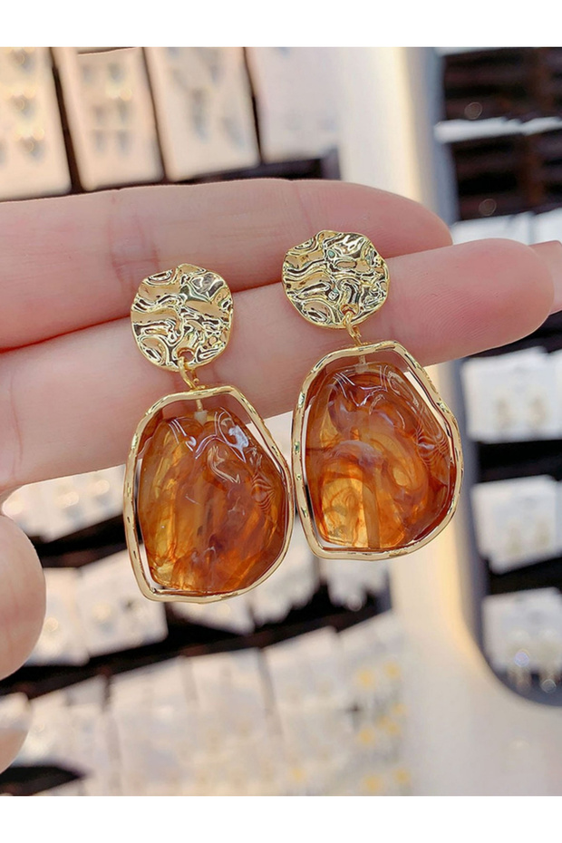 أقراط متدلية مرصعة بأحجار الراين - 4