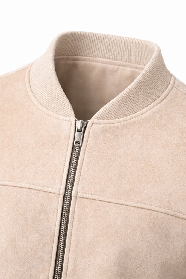 Basic Bomber Kolej Mevsimlik Süet Ceket - 2