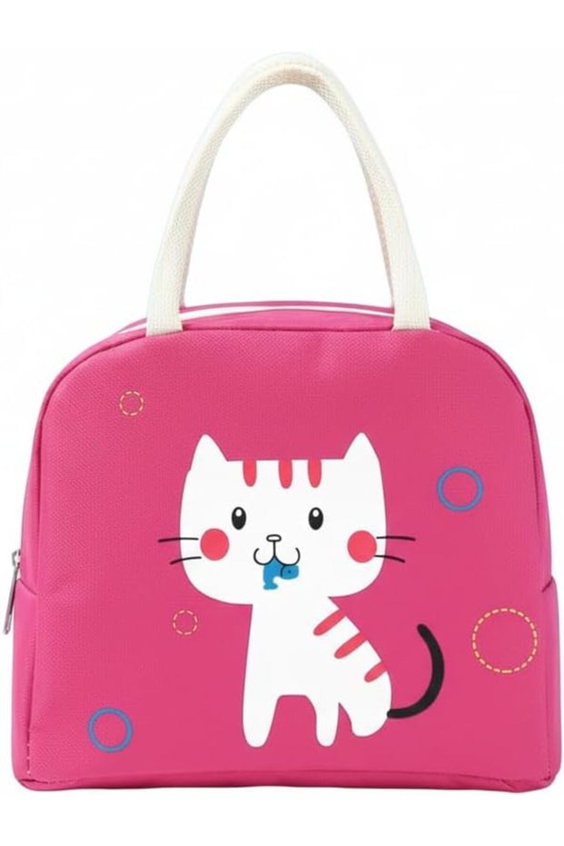 Cute Happy Lunch Bags Small Cooler Bag Leak Proof Lunch Tote Hand bag Aluminum Foil And Water Proof